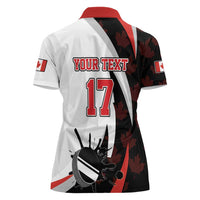 Custom Canada Ice Hockey Go Champions Women Polo Shirt Team Canada Beaver Mascot Style