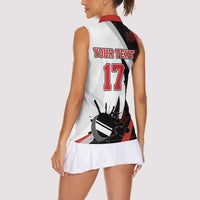 Custom Canada Ice Hockey Go Champions Women Sleeveless Polo Shirt Team Canada Beaver Mascot Style