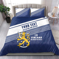 Personalized Finland One Nation One Culture Bedding Set A Crowned Lion with Flag
