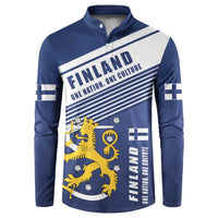 Personalized Finland One Nation One Culture Button Sweatshirt A Crowned Lion with Flag