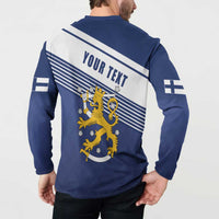 Personalized Finland One Nation One Culture Button Sweatshirt A Crowned Lion with Flag