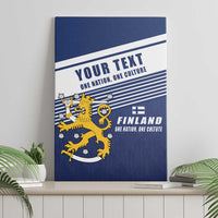 Personalized Finland One Nation One Culture Canvas Wall Art A Crowned Lion with Flag