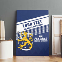 Personalized Finland One Nation One Culture Canvas Wall Art A Crowned Lion with Flag