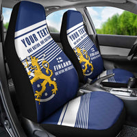 Personalized Finland One Nation One Culture Car Seat Cover A Crowned Lion with Flag
