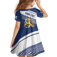 Personalized Finland One Nation One Culture Family Matching Off The Shoulder Long Sleeve Dress and Hawaiian Shirt A Crowned Lion with Flag