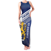 Personalized Finland One Nation One Culture Family Matching Tank Maxi Dress and Hawaiian Shirt A Crowned Lion with Flag