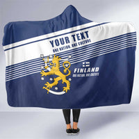 Personalized Finland One Nation One Culture Hooded Blanket A Crowned Lion with Flag