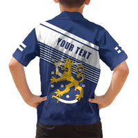 Personalized Finland One Nation One Culture Kid Hawaiian Shirt A Crowned Lion with Flag
