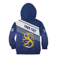 Personalized Finland One Nation One Culture Kid Hoodie A Crowned Lion with Flag