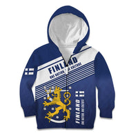 Personalized Finland One Nation One Culture Kid Hoodie A Crowned Lion with Flag