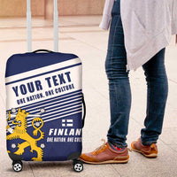 Personalized Finland One Nation One Culture Luggage Cover A Crowned Lion with Flag
