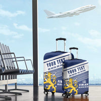 Personalized Finland One Nation One Culture Luggage Cover A Crowned Lion with Flag