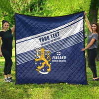 Personalized Finland One Nation One Culture Quilt A Crowned Lion with Flag