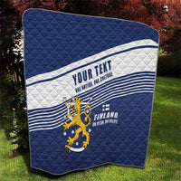 Personalized Finland One Nation One Culture Quilt A Crowned Lion with Flag