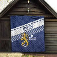 Personalized Finland One Nation One Culture Quilt A Crowned Lion with Flag