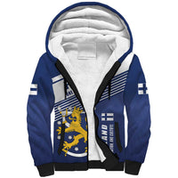 Personalized Finland One Nation One Culture Sherpa Hoodie A Crowned Lion with Flag