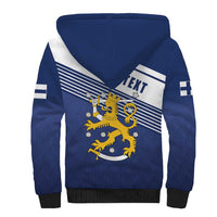 Personalized Finland One Nation One Culture Sherpa Hoodie A Crowned Lion with Flag