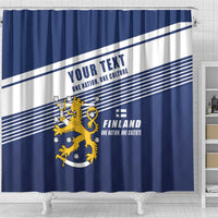 Personalized Finland One Nation One Culture Shower Curtain A Crowned Lion with Flag