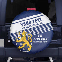 Personalized Finland One Nation One Culture Spare Tire Cover A Crowned Lion with Flag