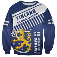 Personalized Finland One Nation One Culture Sweatshirt A Crowned Lion with Flag