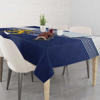Personalized Finland One Nation One Culture Tablecloth A Crowned Lion with Flag