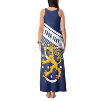 Personalized Finland One Nation One Culture Tank Maxi Dress A Crowned Lion with Flag