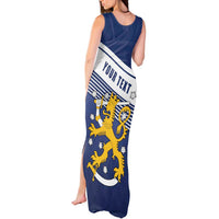 Personalized Finland One Nation One Culture Tank Maxi Dress A Crowned Lion with Flag