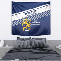 Personalized Finland One Nation One Culture Tapestry A Crowned Lion with Flag