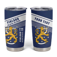 Personalized Finland One Nation One Culture Tumbler Cup A Crowned Lion with Flag