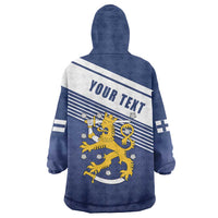Personalized Finland One Nation One Culture Wearable Blanket Hoodie A Crowned Lion with Flag