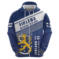 Personalized Finland One Nation One Culture Zip Hoodie A Crowned Lion with Flag