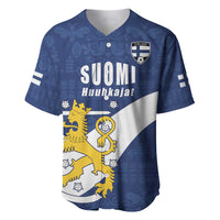 Custom Finland Football We are Champions Baseball Jersey Huuhkajat with Finnish Folk Paterns