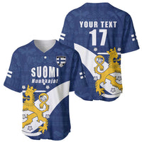 Custom Finland Football We are Champions Baseball Jersey Huuhkajat with Finnish Folk Paterns