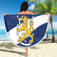 Custom Finland Football We are Champions Beach Blanket Huuhkajat with Finnish Folk Paterns