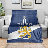 Custom Finland Football We are Champions Blanket Huuhkajat with Finnish Folk Paterns
