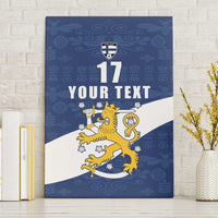 Custom Finland Football We are Champions Canvas Wall Art Huuhkajat with Finnish Folk Paterns