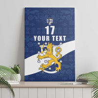 Custom Finland Football We are Champions Canvas Wall Art Huuhkajat with Finnish Folk Paterns