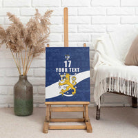Custom Finland Football We are Champions Canvas Wall Art Huuhkajat with Finnish Folk Paterns