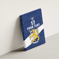 Custom Finland Football We are Champions Canvas Wall Art Huuhkajat with Finnish Folk Paterns