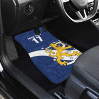 Custom Finland Football We are Champions Car Mats Huuhkajat with Finnish Folk Paterns