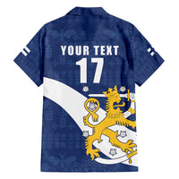 Custom Finland Football We are Champions Family Matching Long Sleeve Bodycon Dress and Hawaiian Shirt Huuhkajat with Finnish Folk Paterns