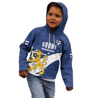 Custom Finland Football We are Champions Kid Hoodie Huuhkajat with Finnish Folk Paterns