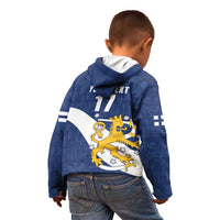 Custom Finland Football We are Champions Kid Hoodie Huuhkajat with Finnish Folk Paterns