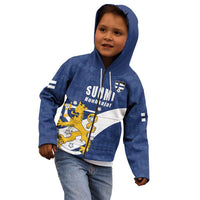 Custom Finland Football We are Champions Kid Hoodie Huuhkajat with Finnish Folk Paterns