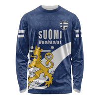 Custom Finland Football We are Champions Long Sleeve Shirt Huuhkajat with Finnish Folk Paterns