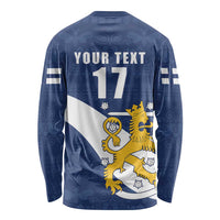 Custom Finland Football We are Champions Long Sleeve Shirt Huuhkajat with Finnish Folk Paterns