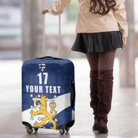 Custom Finland Football We are Champions Luggage Cover Huuhkajat with Finnish Folk Paterns