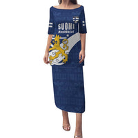 Custom Finland Football We are Champions Puletasi Huuhkajat with Finnish Folk Paterns