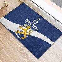 Custom Finland Football We are Champions Rubber Doormat Huuhkajat with Finnish Folk Paterns