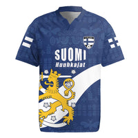 Custom Finland Football We are Champions Rugby Jersey Huuhkajat with Finnish Folk Paterns